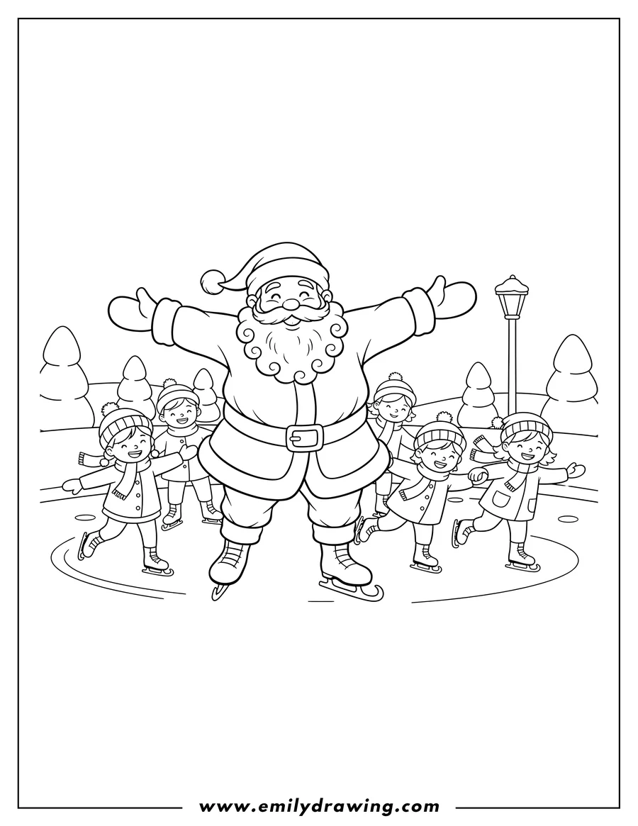Simple sketch of santa Claus to color