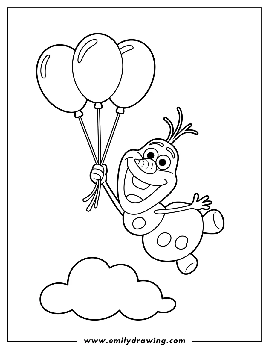 Coloring page for kids: snowman