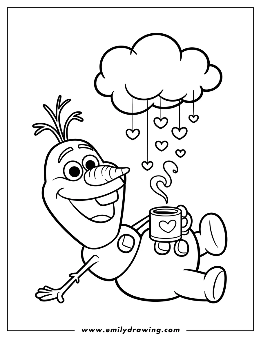 Vector style outline of snowman