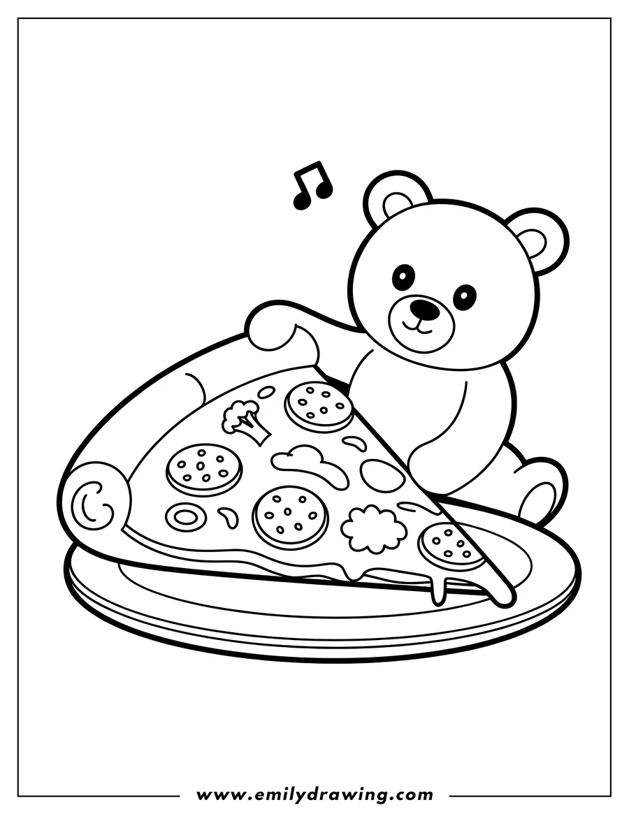 Printable coloring page of teddy Bear