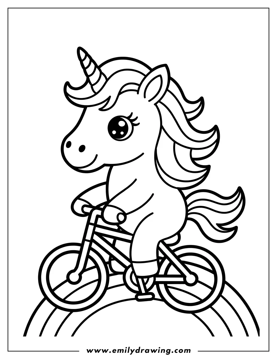 Outline drawing of unicorn