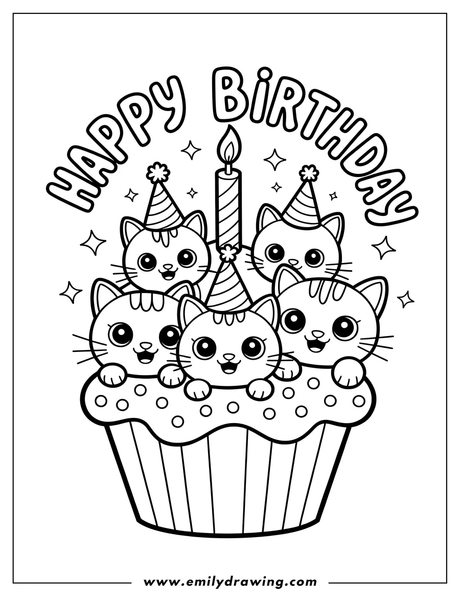 High quality printable kittens for coloring