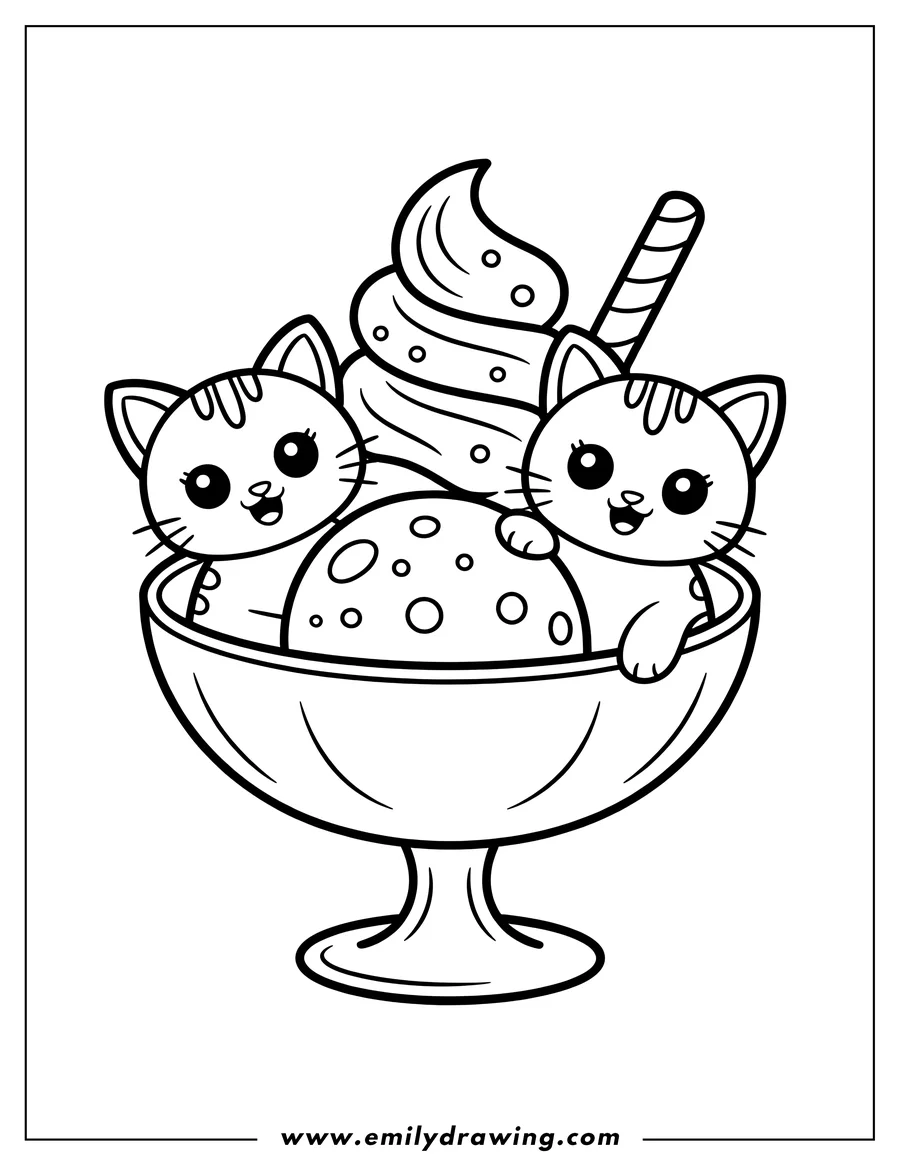Downloadable coloring page of kitten