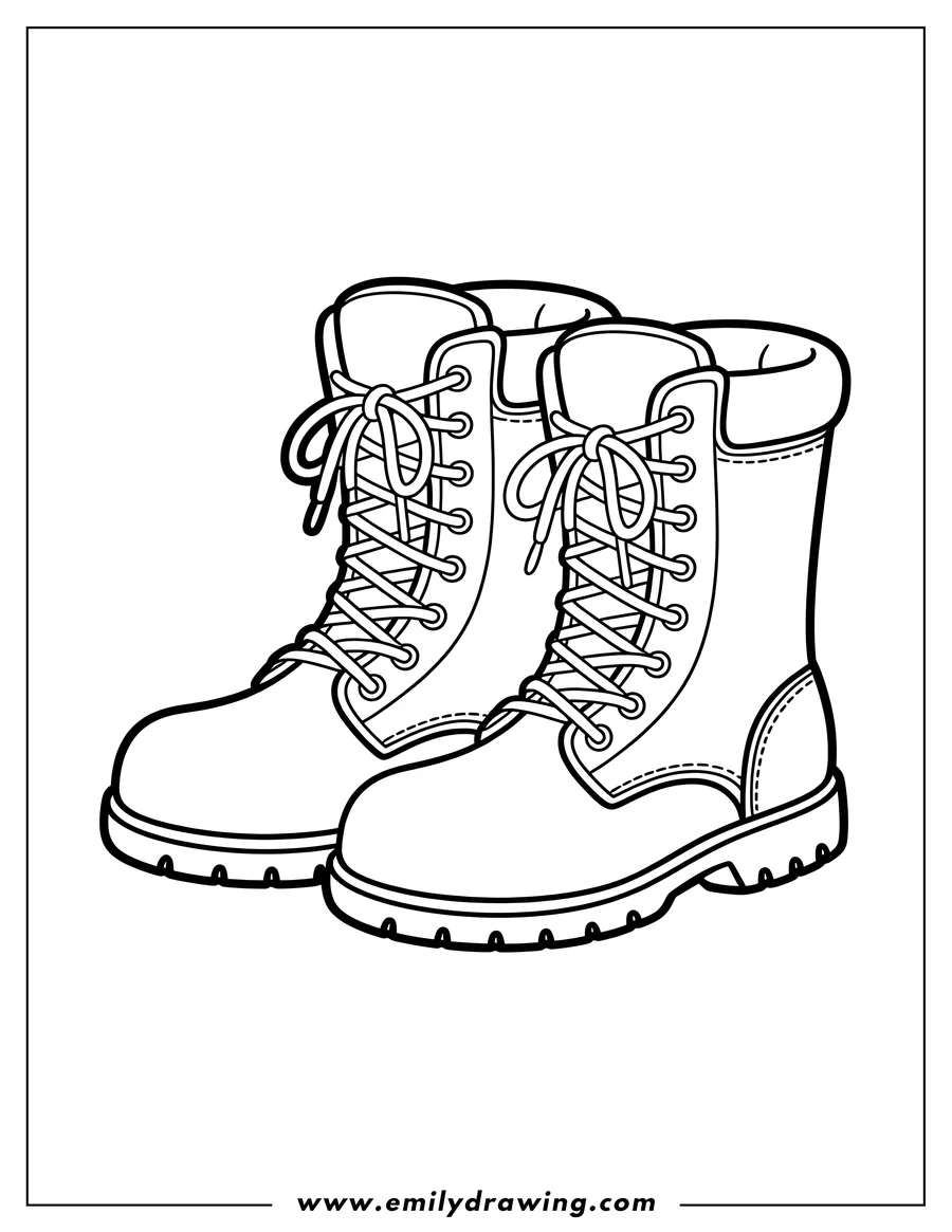 Clean line drawing: boots