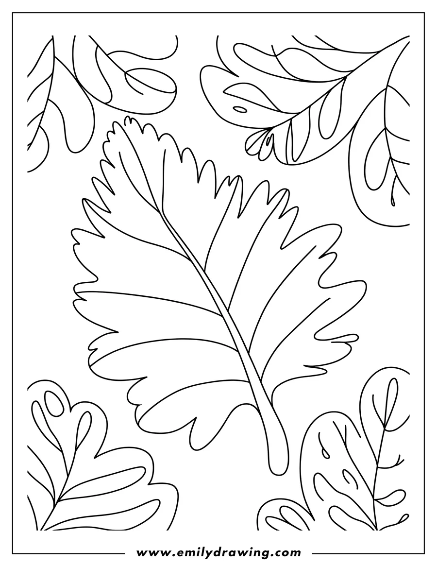 Printable coloring page of leaf