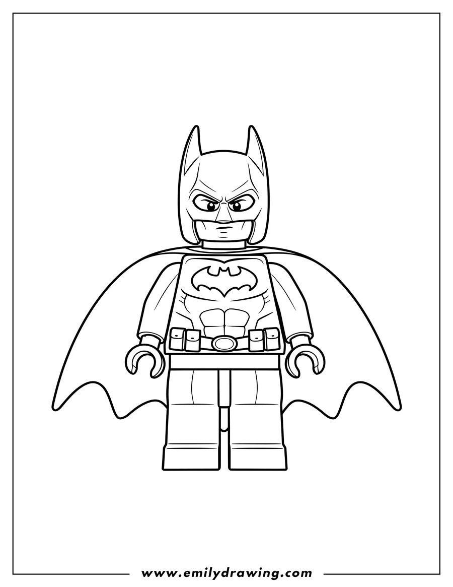 Free to print drawing of lego Batwoman standing with cape