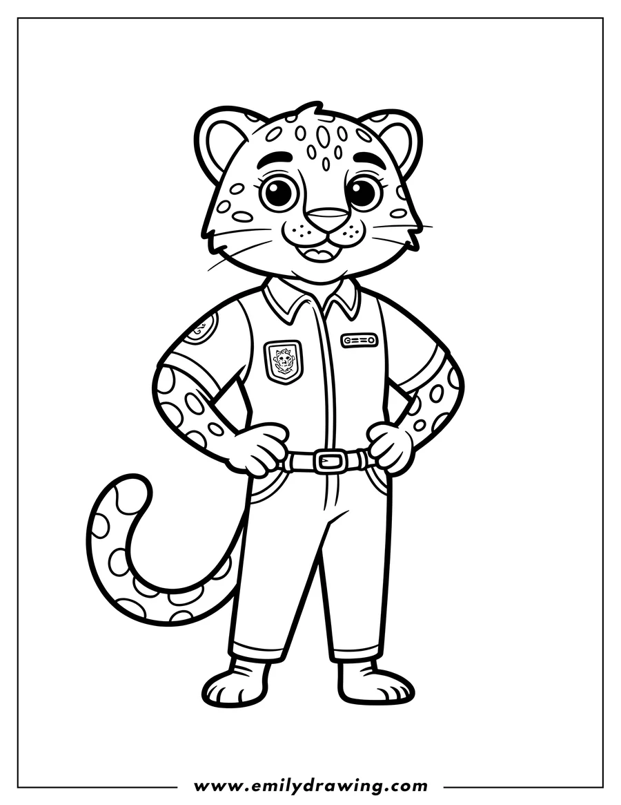 PDF style coloring page: leopard