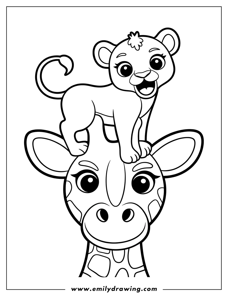 Coloring page of lion Cub
