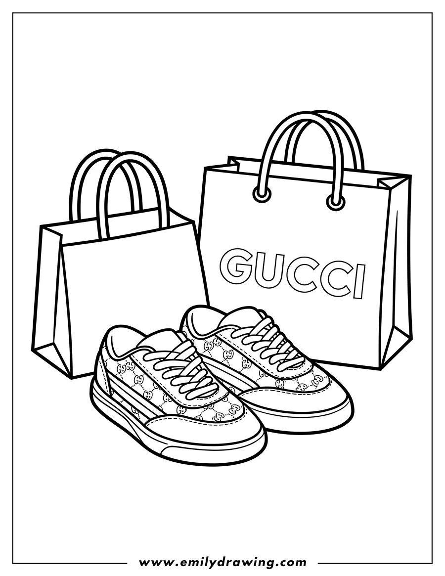 Linear illustration of sneakers
