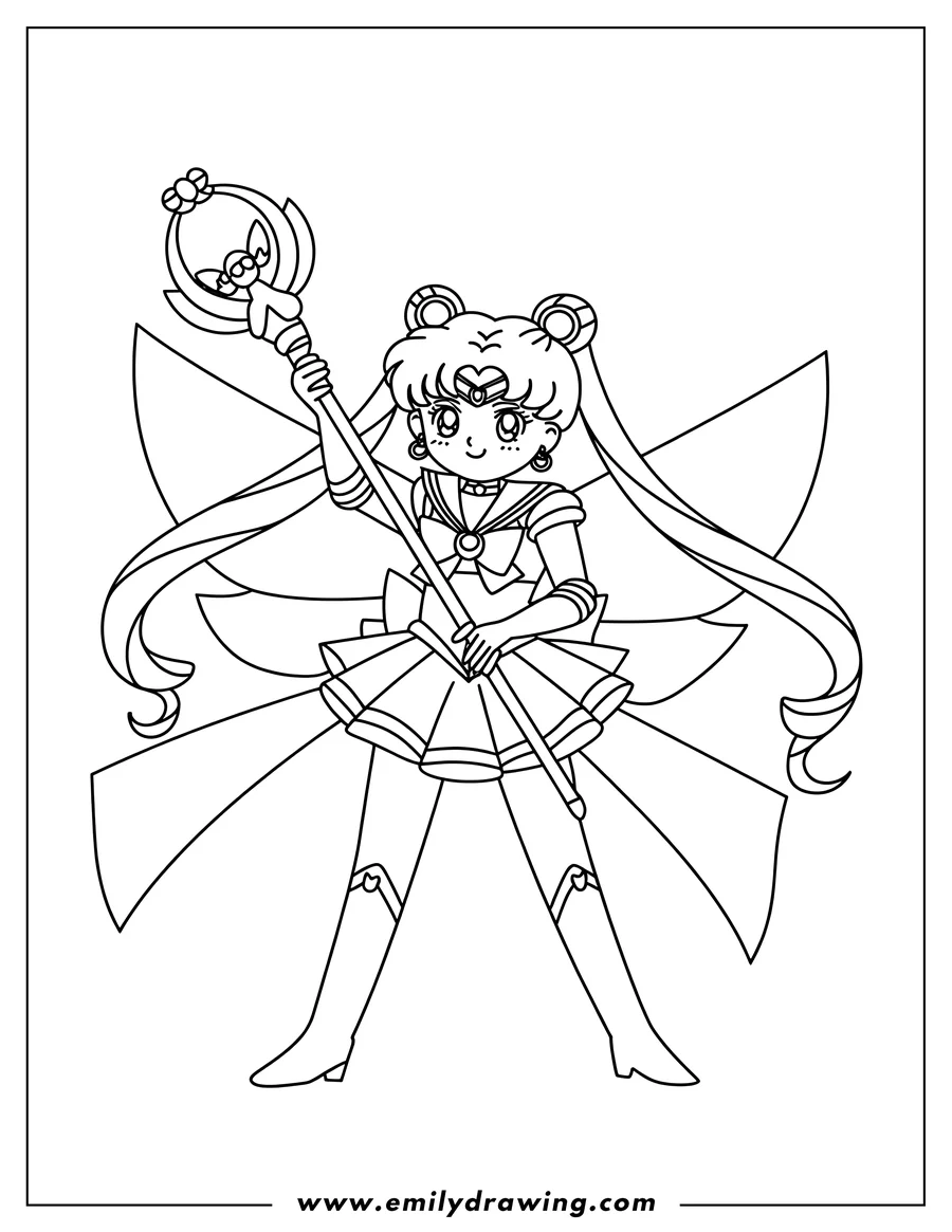 Free to print drawing of magical Girl