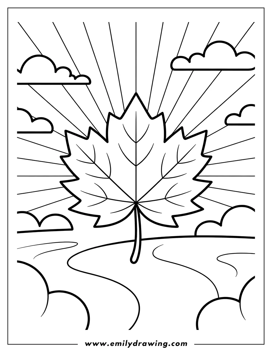Coloring page of maple Leaf