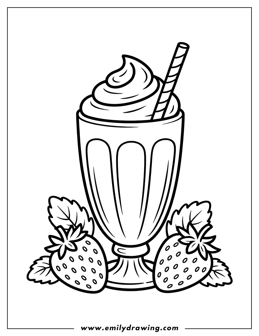 Linear illustration of milkshake