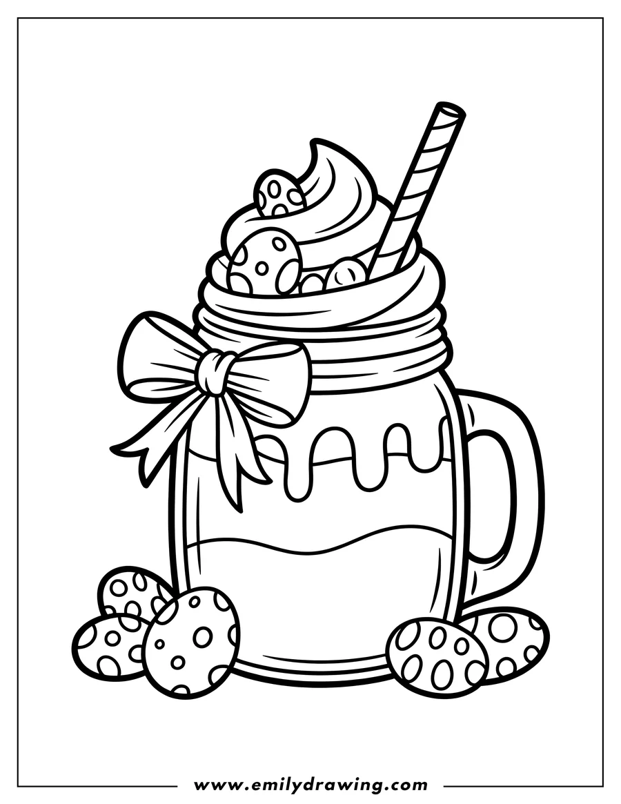 Coloring page for kids: milkshake