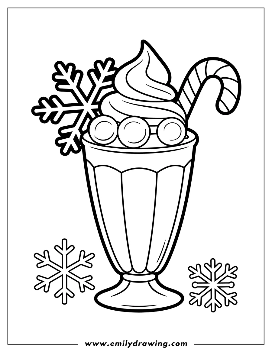 Coloring page for kids: milkshake