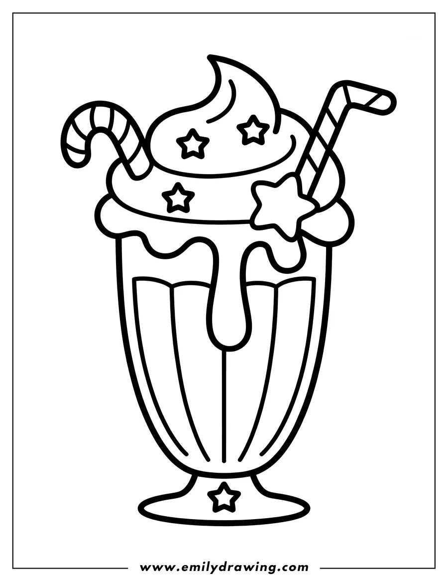 Linear illustration of milkshake