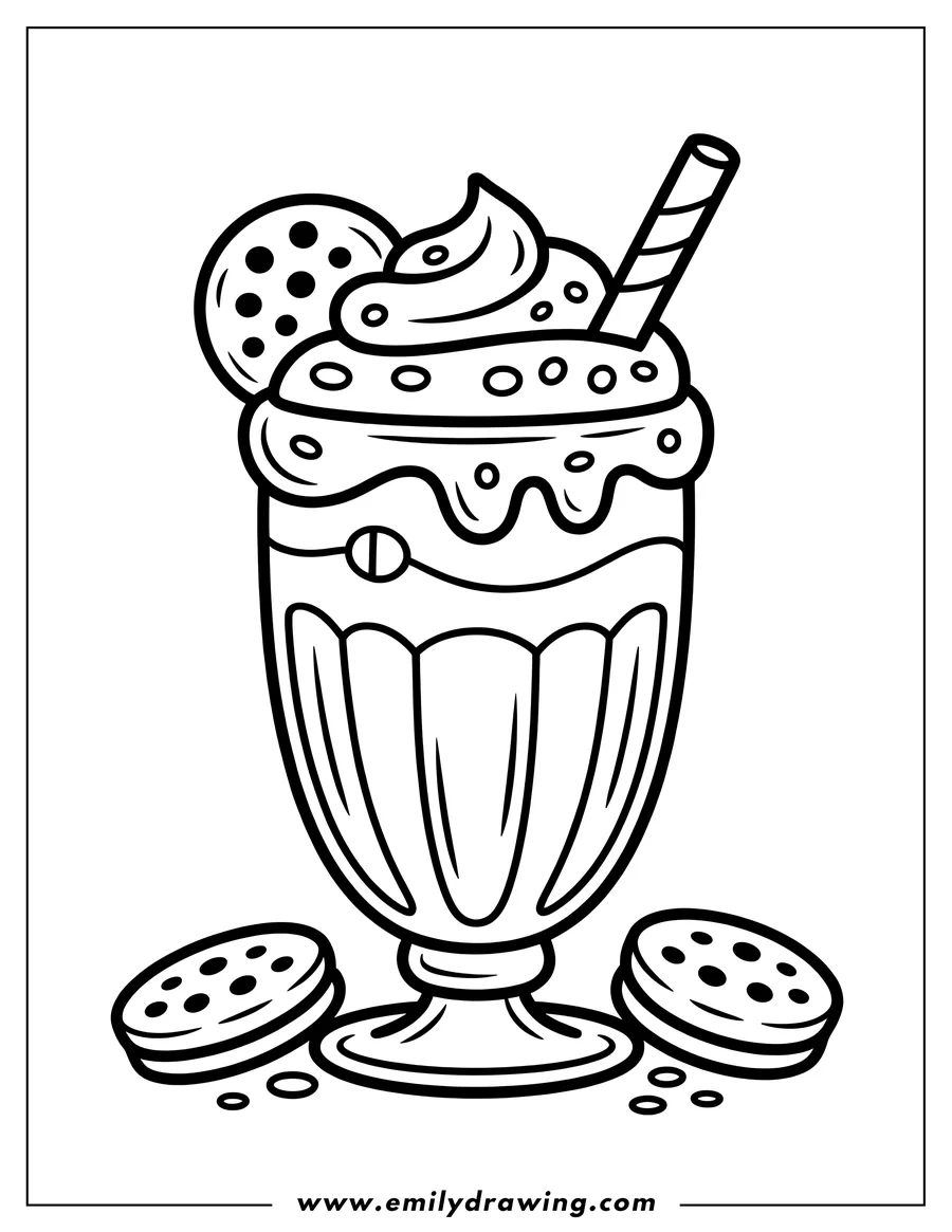 Clean line drawing: milkshake