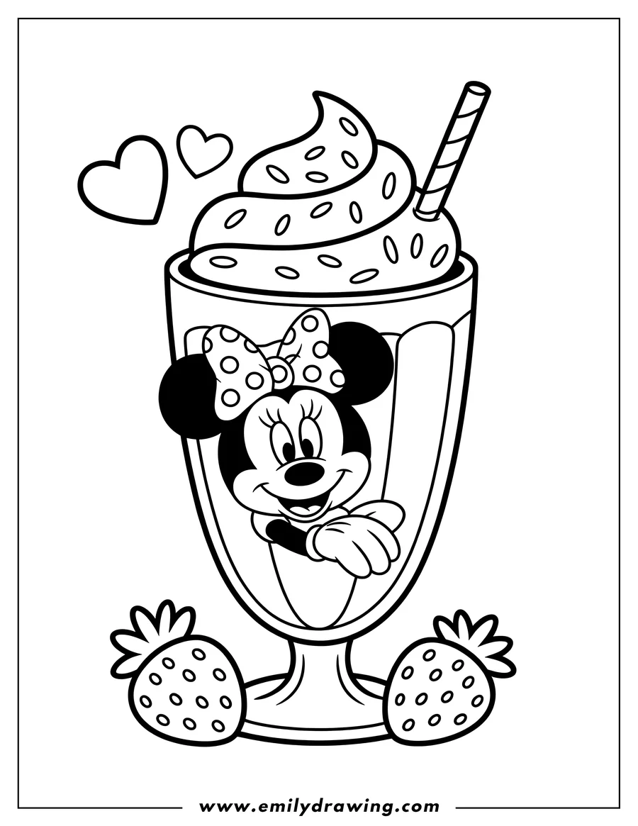 Downloadable coloring page of minnie Mouse