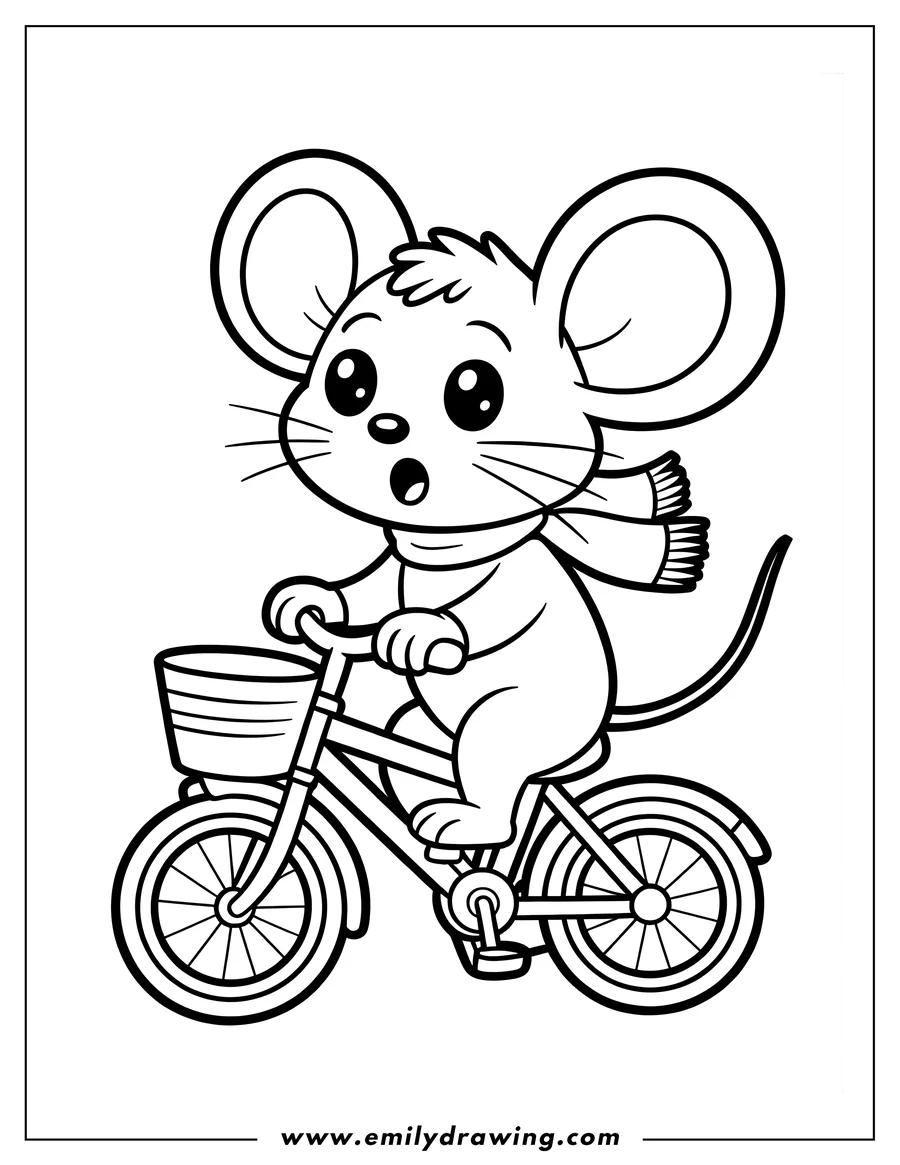 Downloadable coloring page of mouse