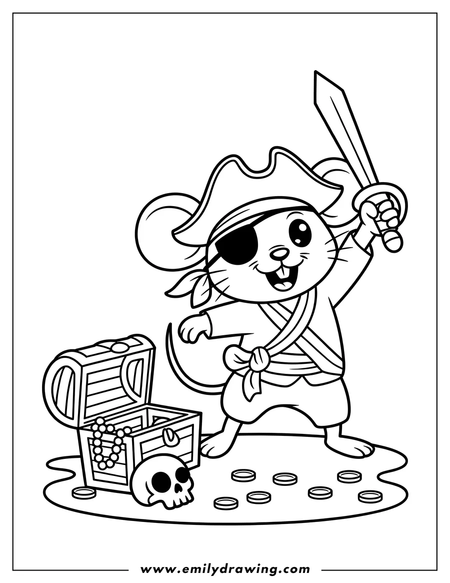 Free to print drawing of mouse