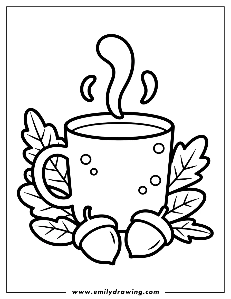 Downloadable coloring page of mug