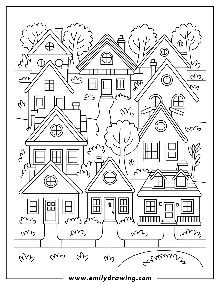 Vector style outline of neighborhood