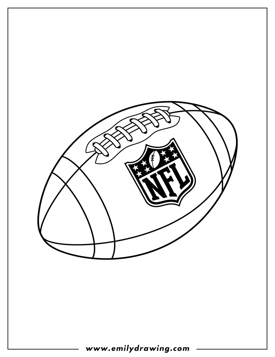 Linear illustration of nfl Ball with laces and NFL logo