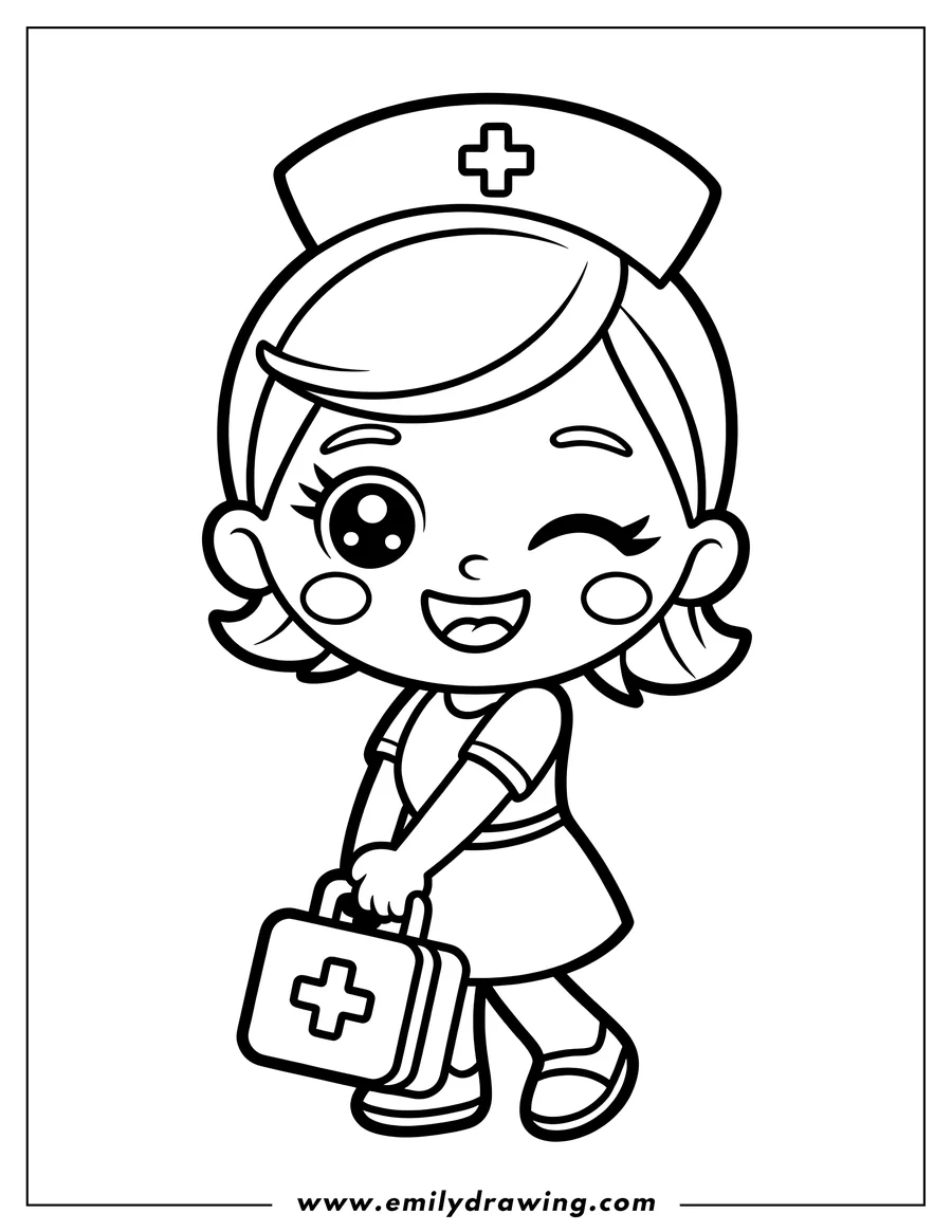 Free to print drawing of nurse
