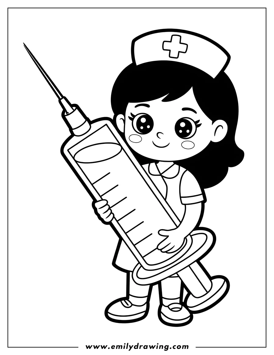 Linear illustration of nurse