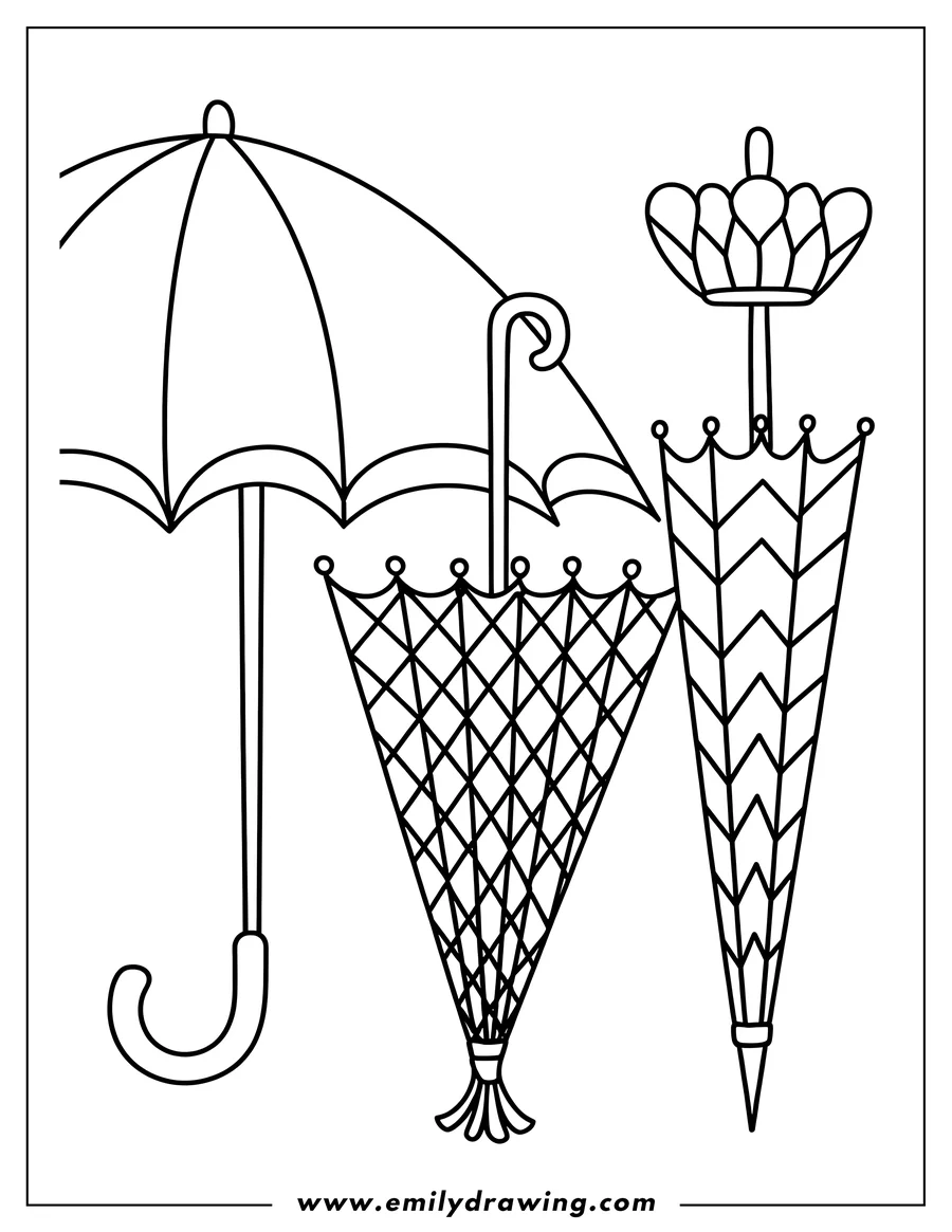 Free printable coloring sheet of open Umbrella