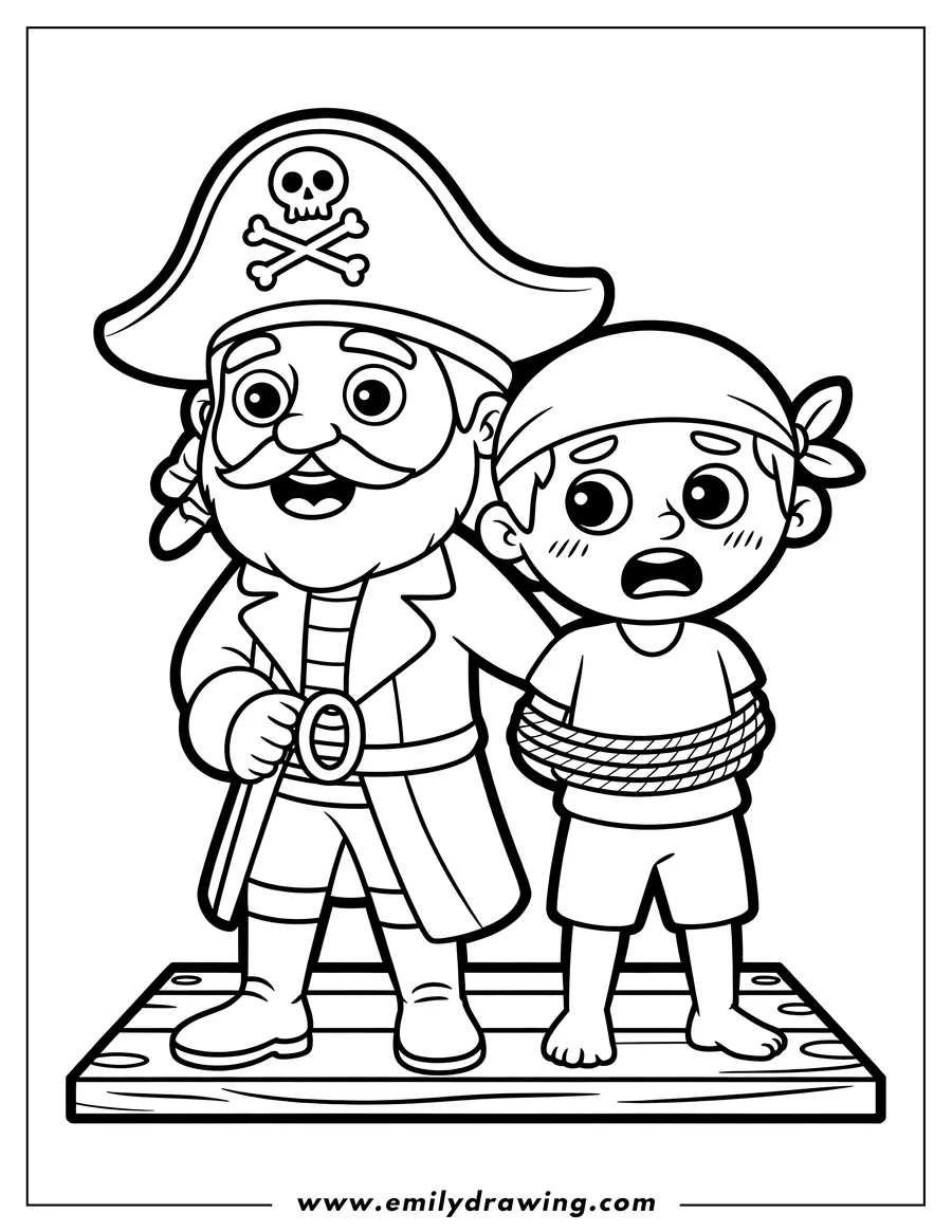Free to print drawing of pirate Captain