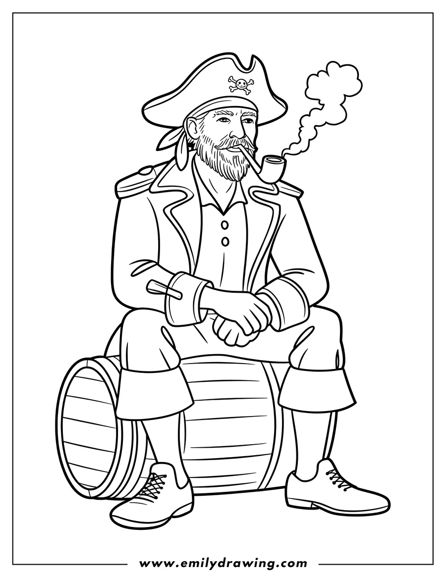 Coloring page for kids: pirate