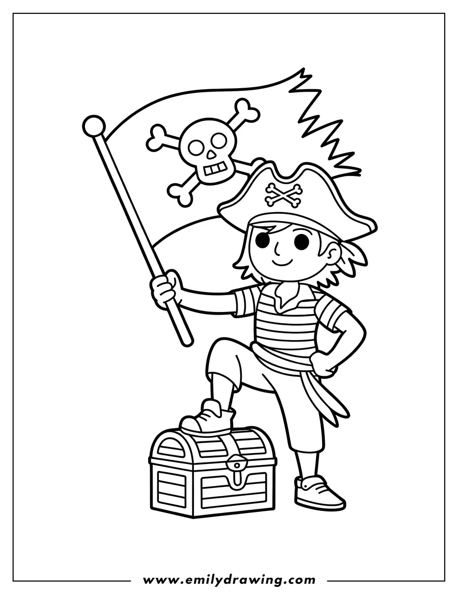 Simple sketch of pirate to color