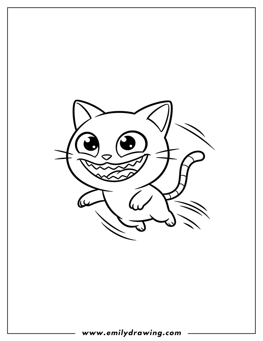 Downloadable coloring page of plagg Outline Preschoolers, grinning and flying
