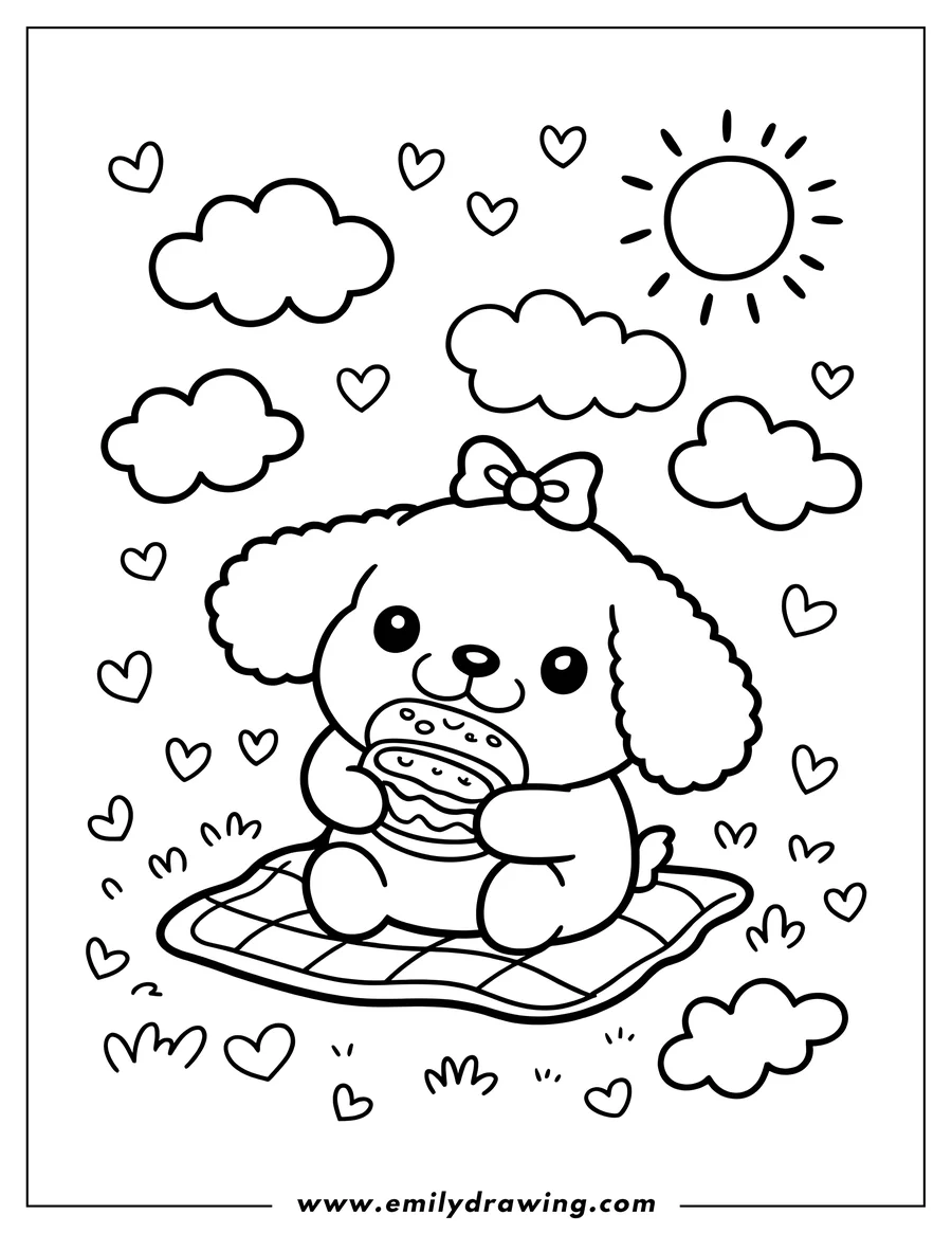 Downloadable coloring page of poodle