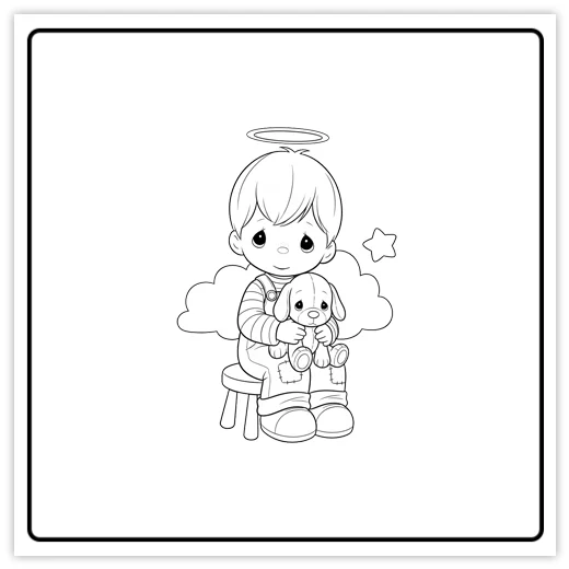 Precious Moments Coloring Pages - Emily Drawing