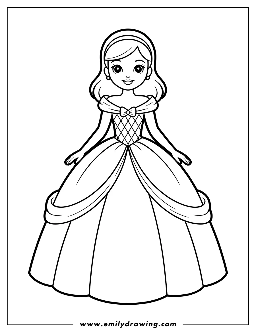 Free printable coloring sheet of princess