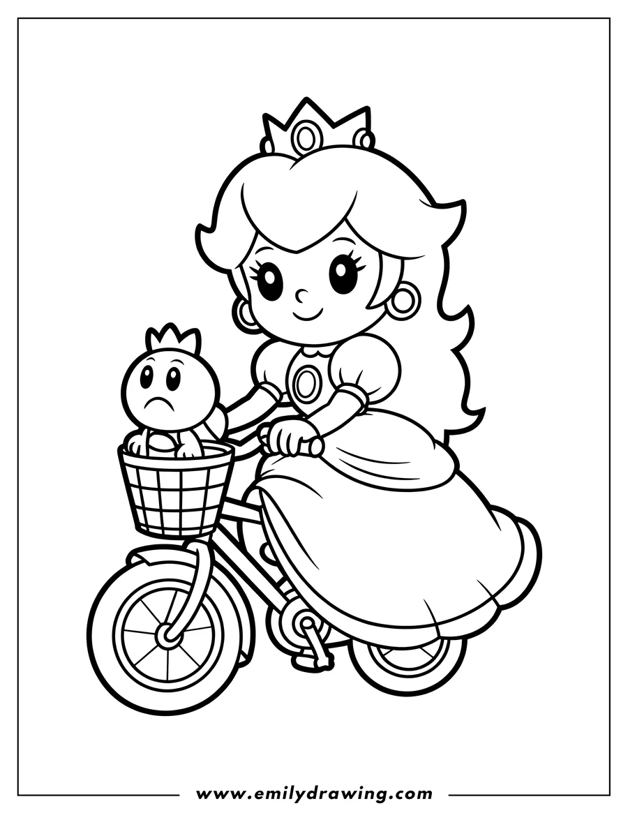 Doodle style coloring picture of princess