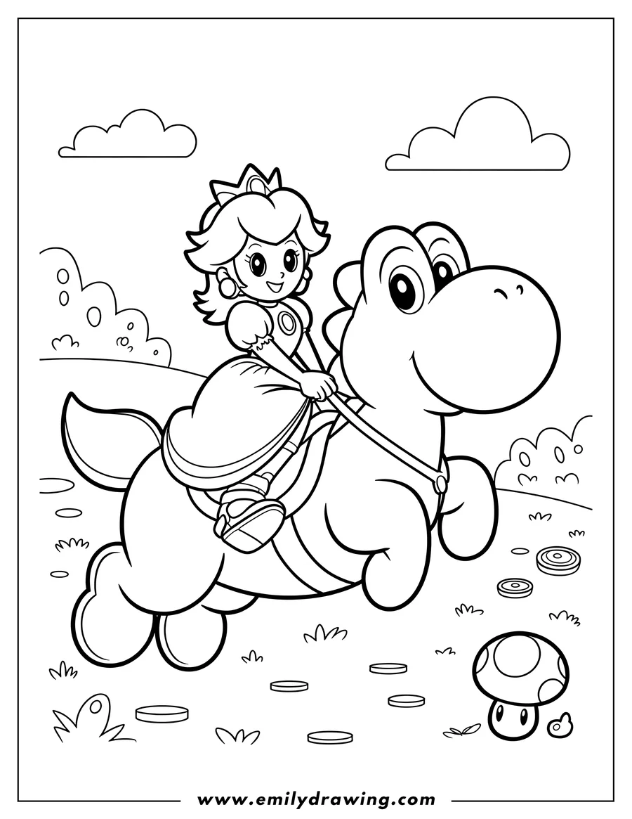 Clean line drawing: princess