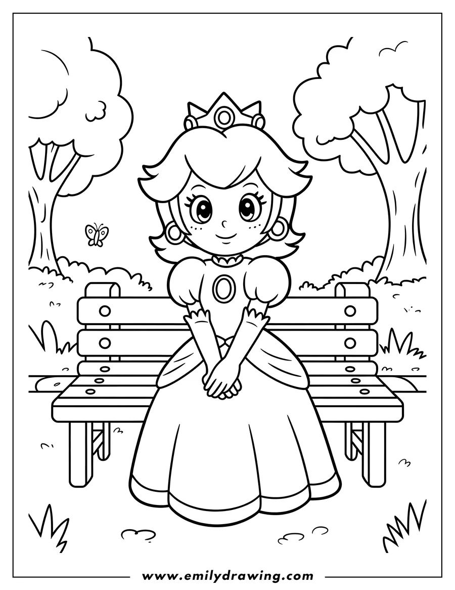 Vector style outline of princess