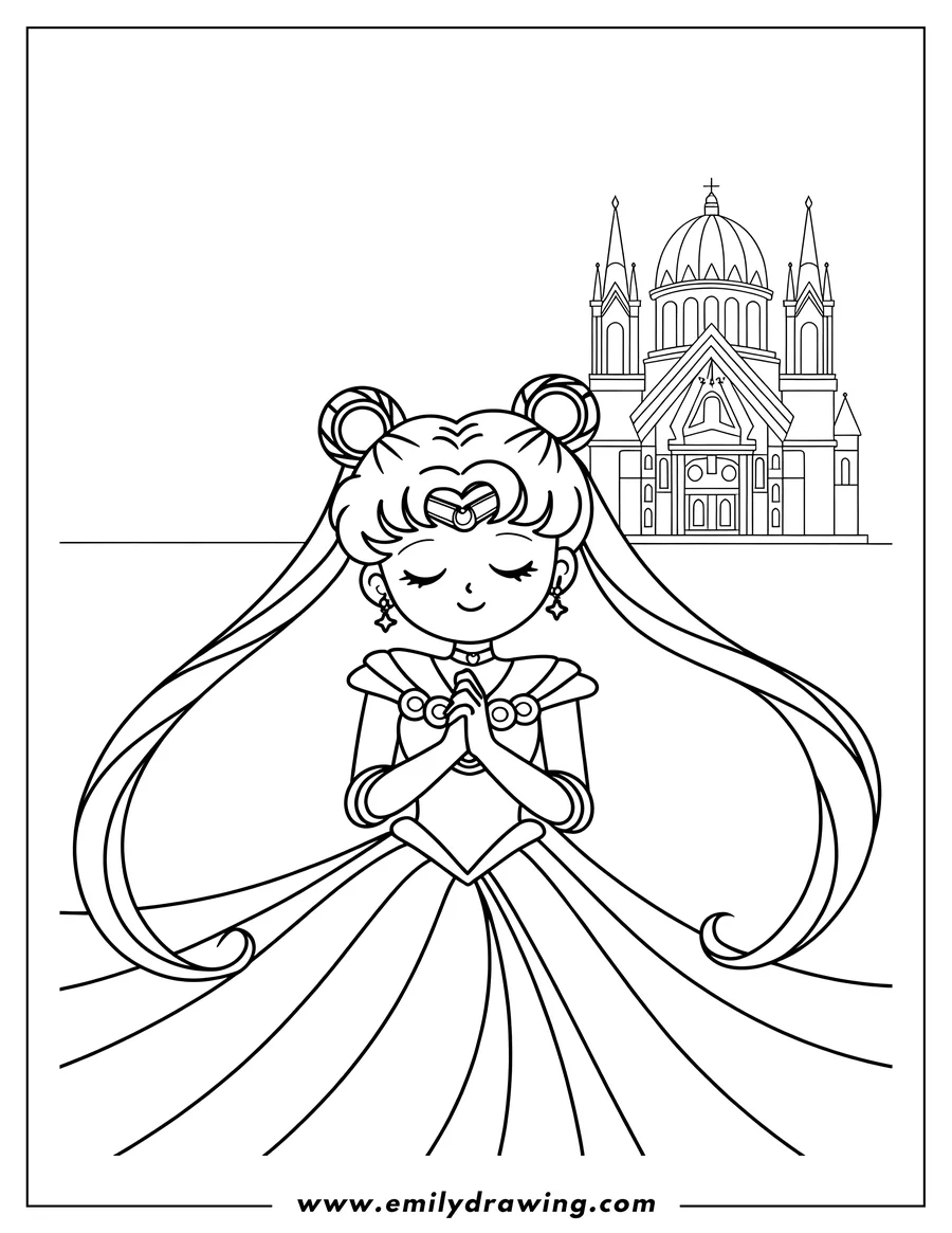Downloadable coloring page of princess