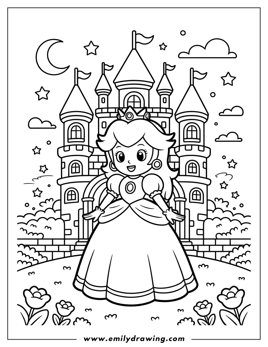 Vector style outline of princess
