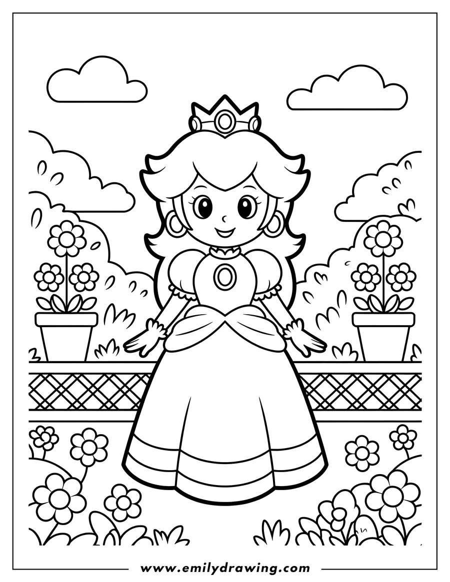 Printable coloring page of princess