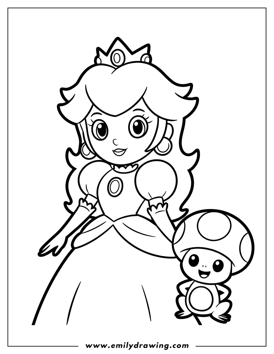 Vector style outline of princess
