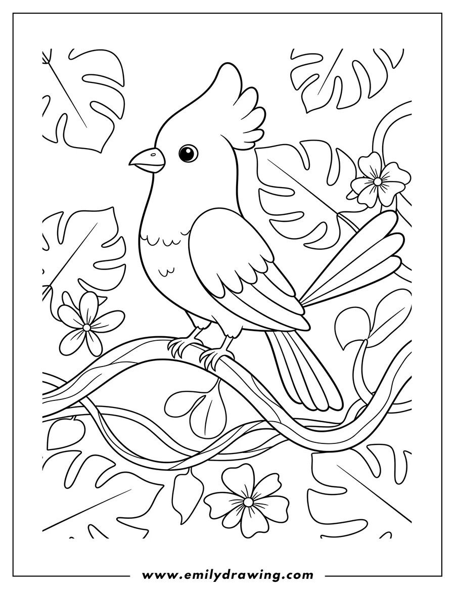 Coloring page for kids: bird