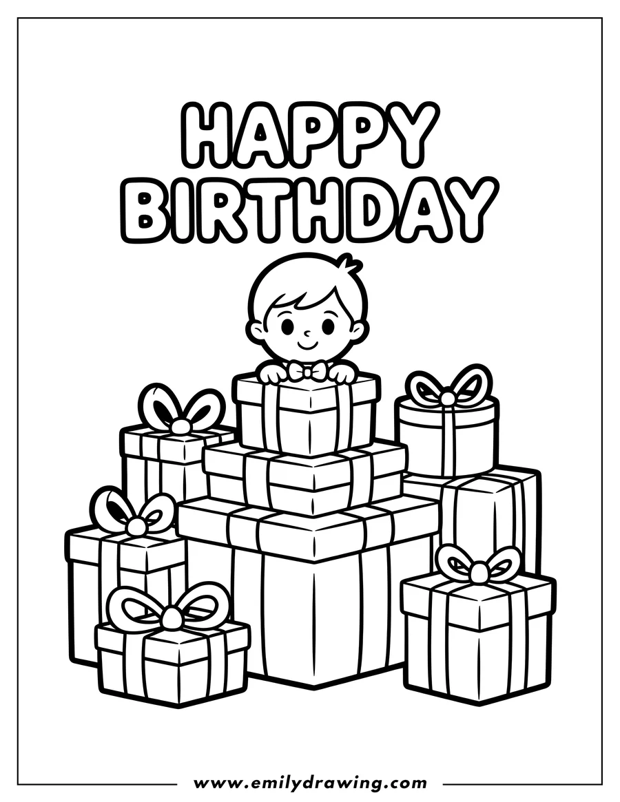Downloadable coloring page of boy