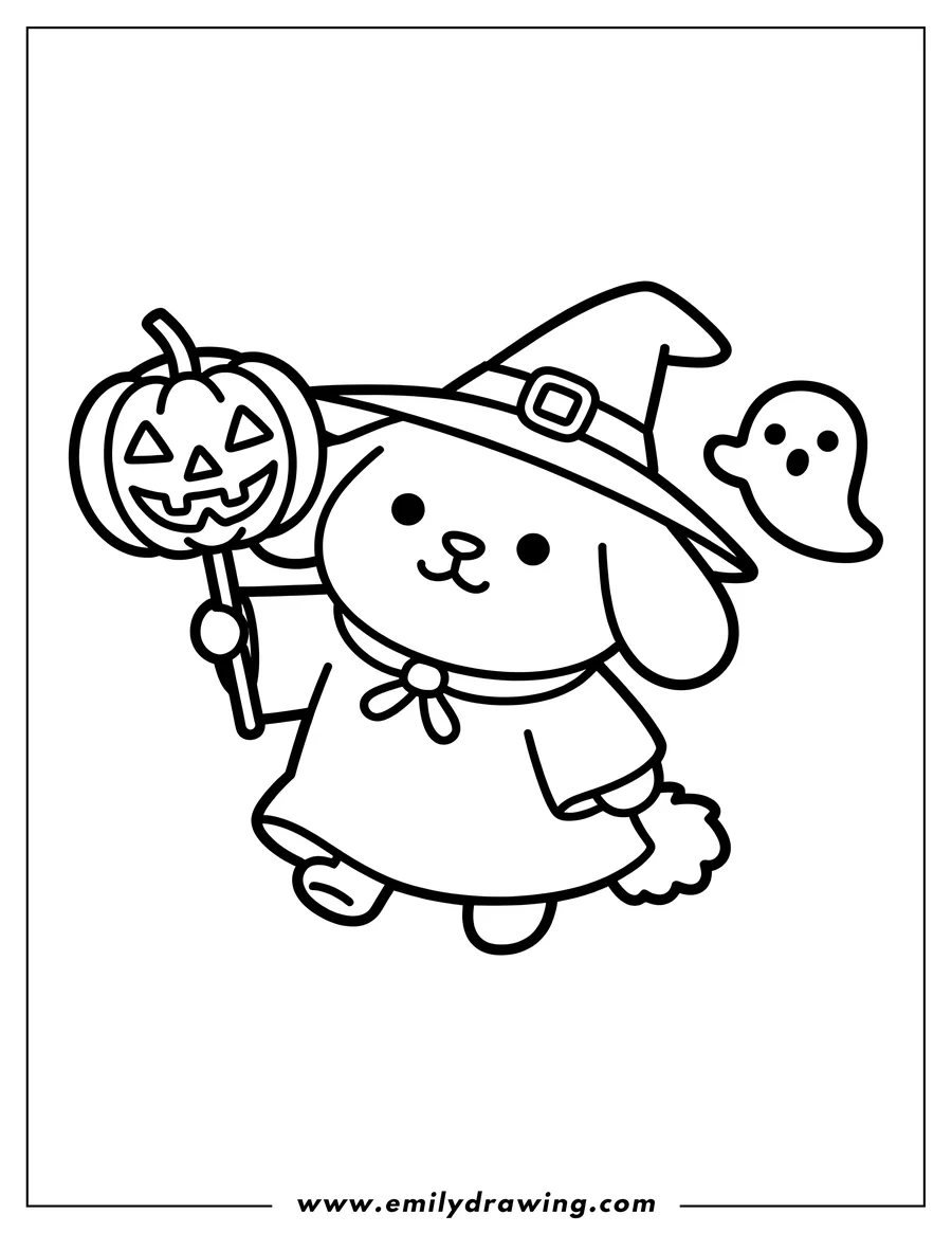 Coloring sheet featuring dog