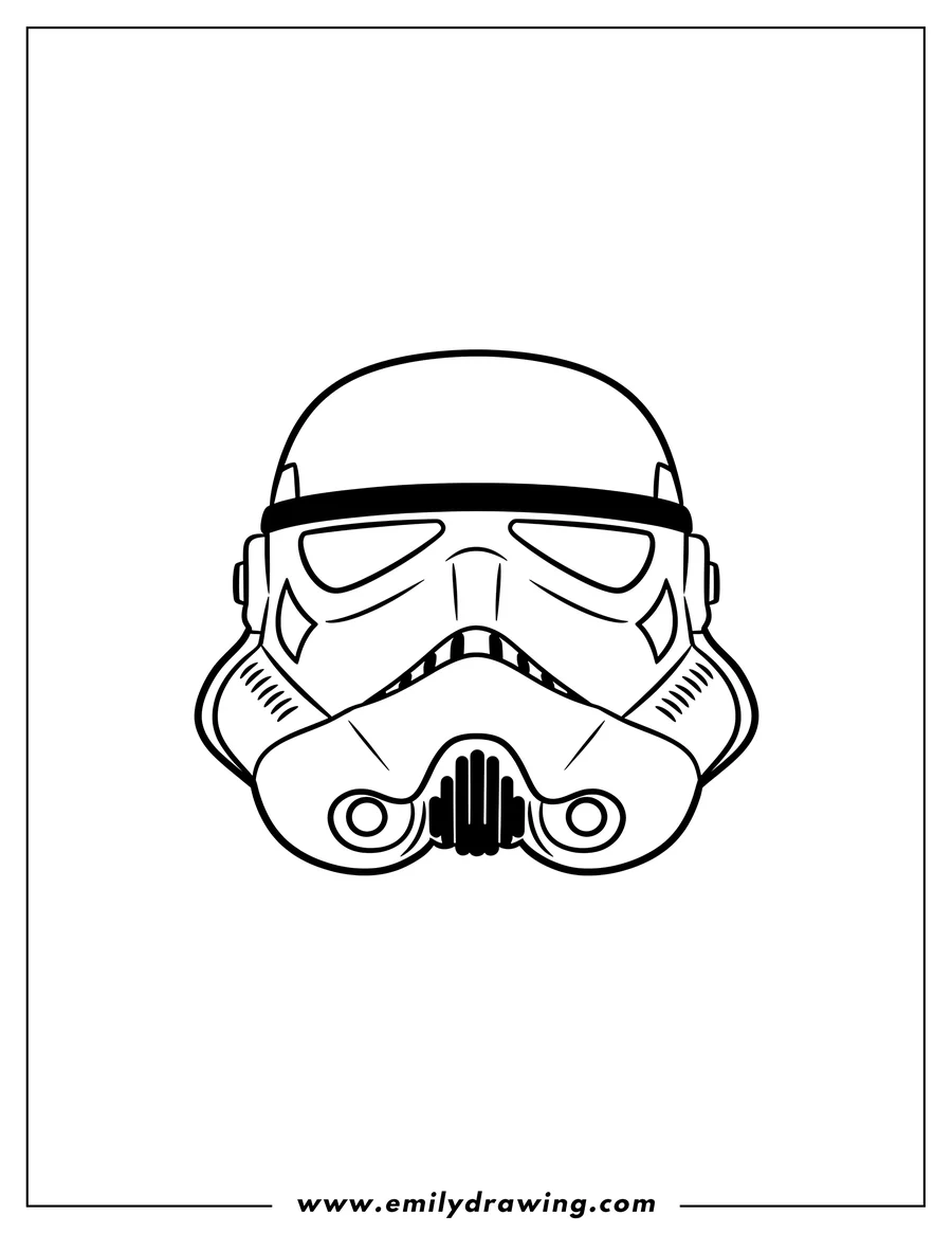 High quality printable simple Stormtrooper Helmet outline, front view for coloring