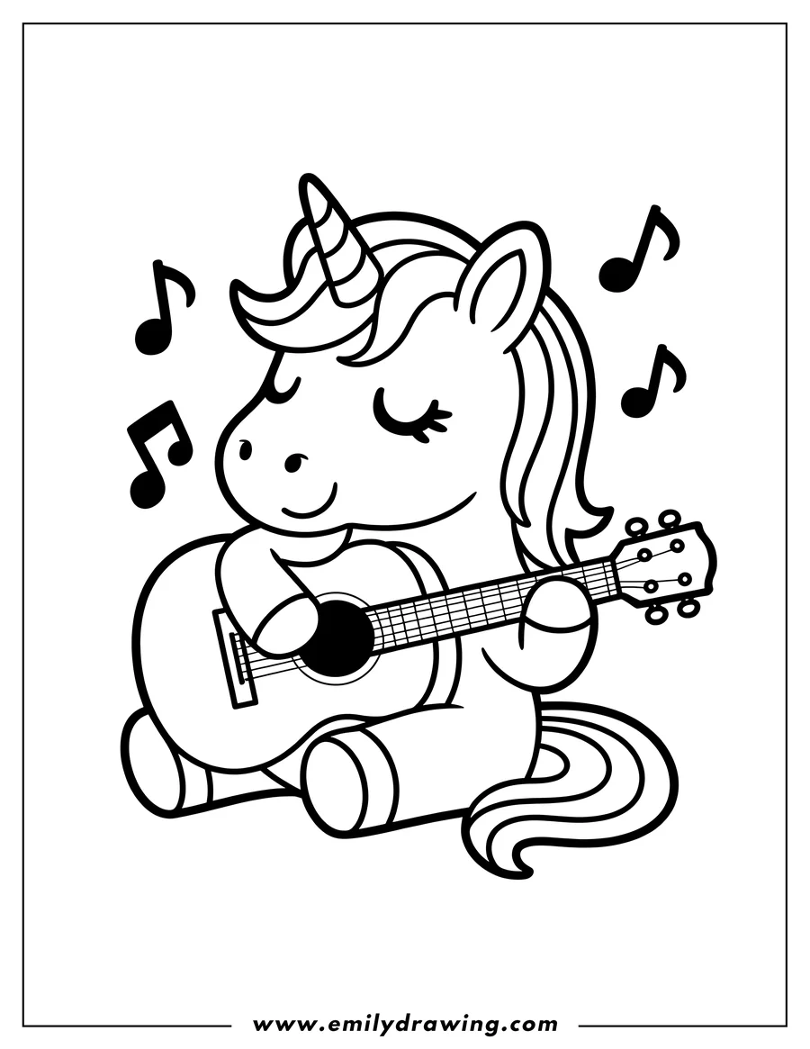 Free to print drawing of unicorn