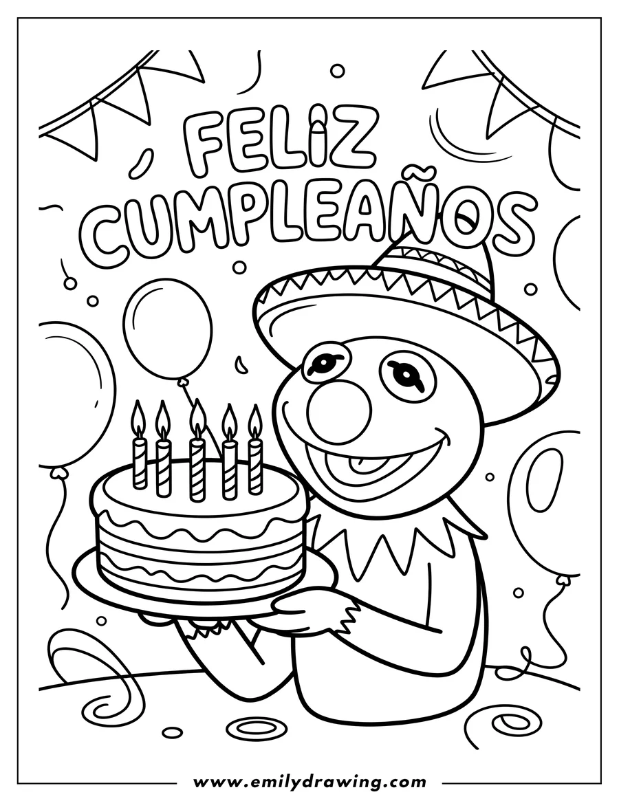 Linear illustration of puppet Character