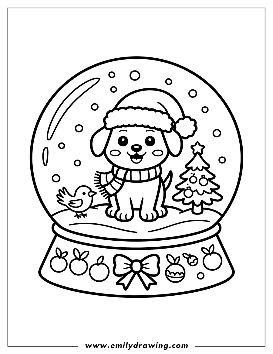 Vector style outline of puppy
